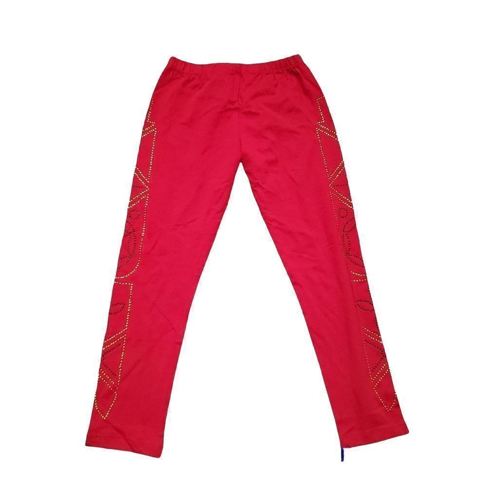 Jak & Peppar Girls Crimson Leggings with Rhinestone Pattern - Size 6X